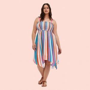 Torrid Handkerchief Dress - Crinkle Gauze Multi Stripe sz 3